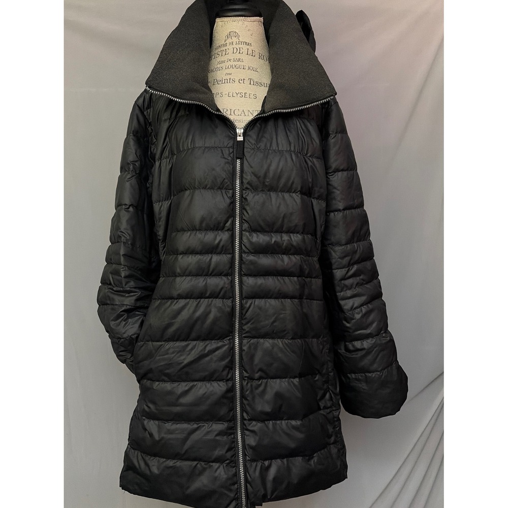 Marc New York Andrew Marc Black Premium Down Puffer Coat Hooded Plus Size 2X